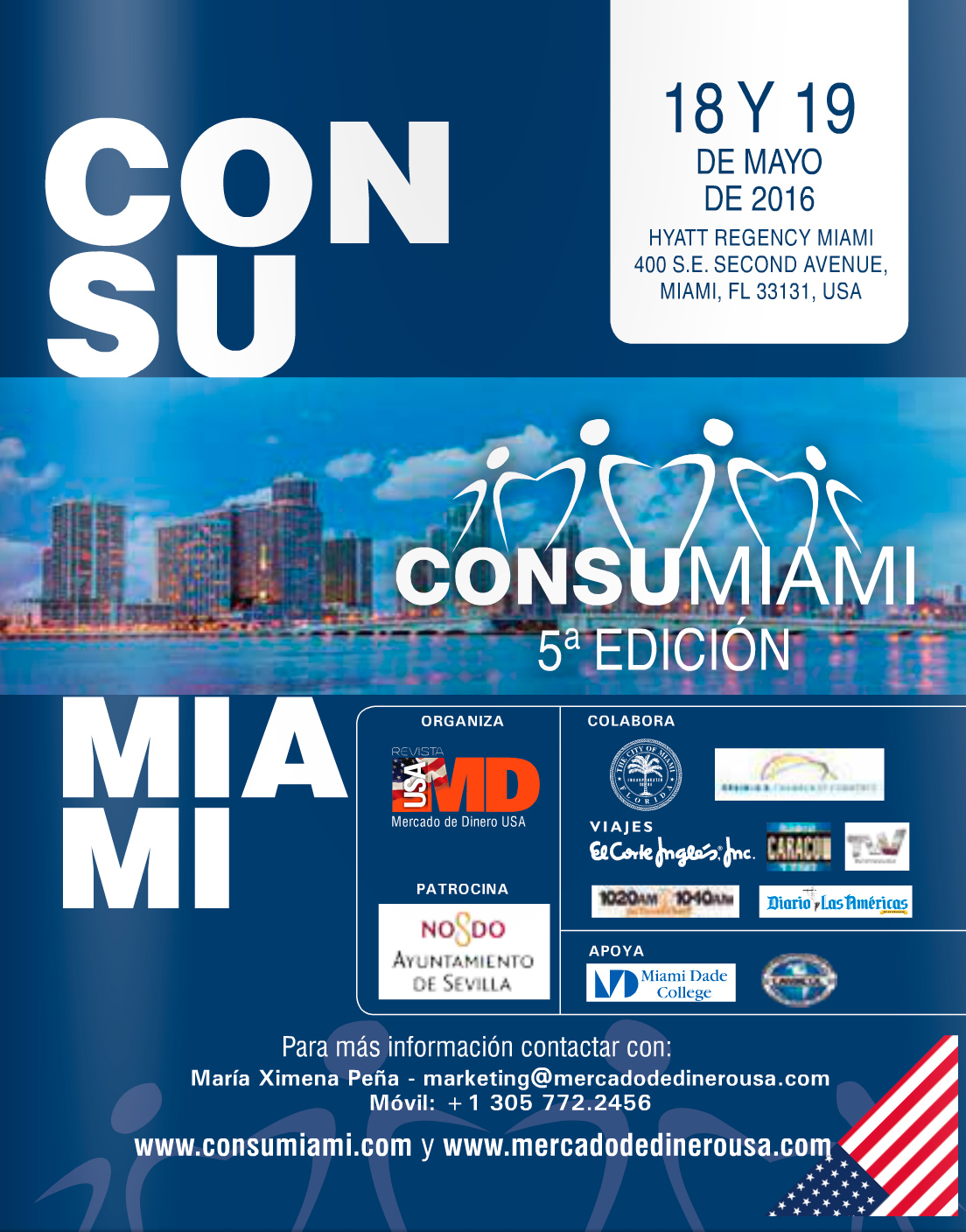Cartel de ConsuMiami 2016, el evento que Ausbanc tenía previsto celebrar en EEUU gracias al patrocinio del Ayuntamiento de Sevilla.